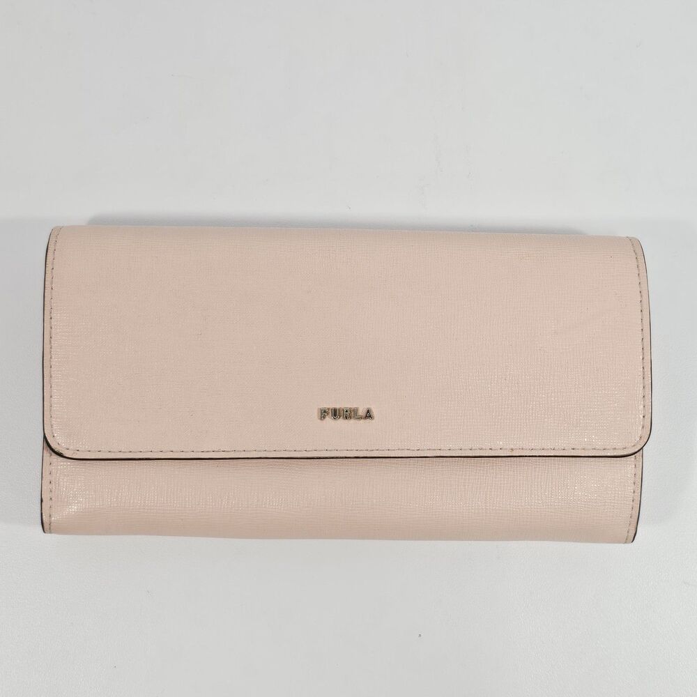 Furla Babylon Pink Saffiano Leather Flap Continental Wallet